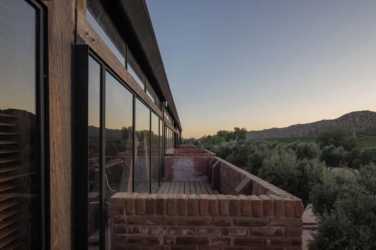 A balcony at Ático overlooking the hills